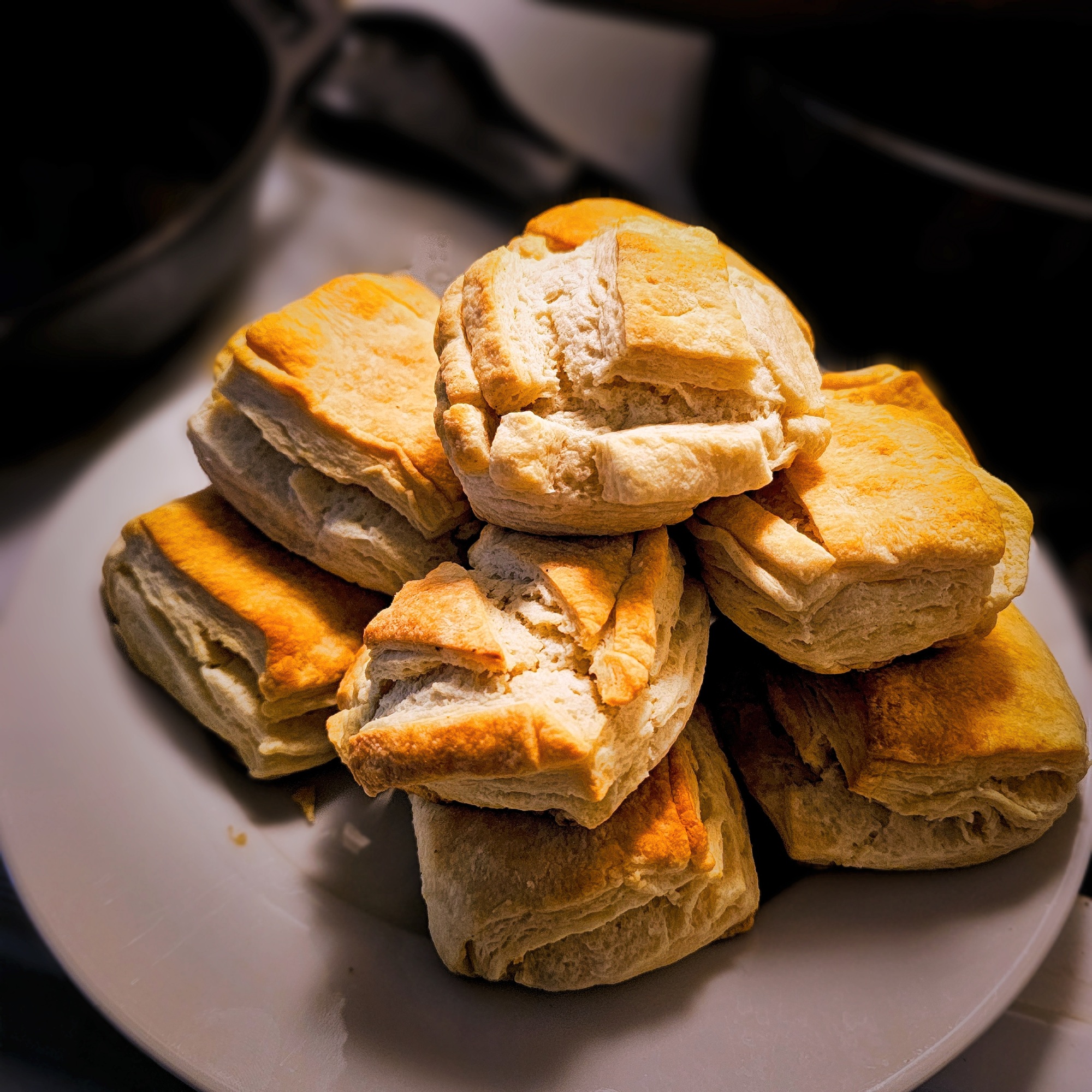 Buttermilk biscuits on a plate
